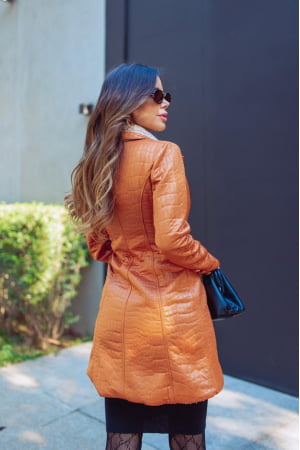 CASACO TREND COAT SHINE LARANJA CASACO TREND COAT SHINE LARANJA