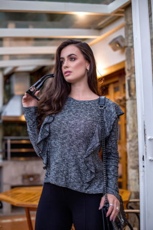 BLUSA BABAD LATERAL- MOLINE PRETO BLUSA BABAD LATERAL- MOLINE PRETO
